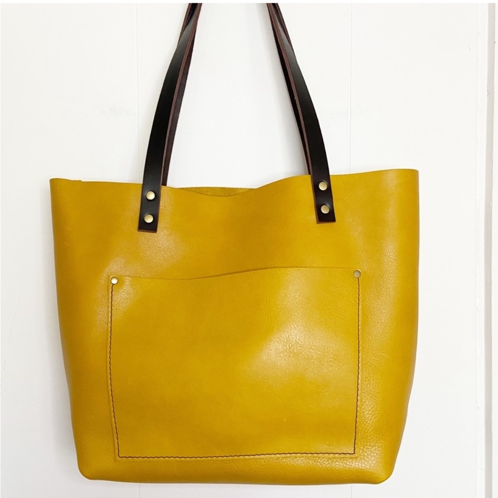 Portland Leather Goods Large Tote, starfruit yellow